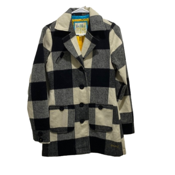 Billabong Jackets & Blazers - BILLABONG Black and White Plaid Peacoat Size Small